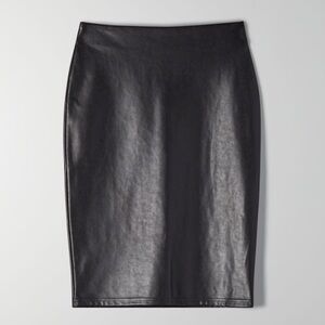 Glow Skirt Black Leather Aritzia